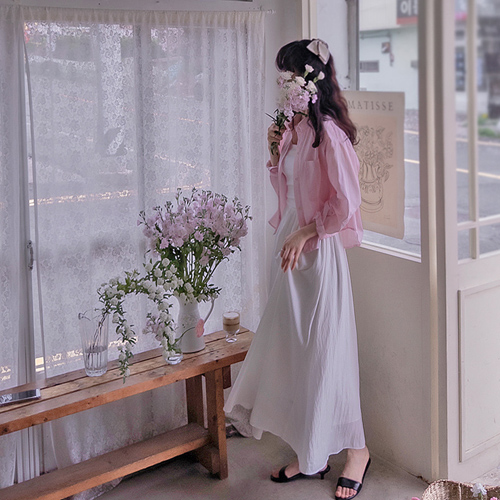 Sandia Shoulder Strap Band Flowy Fit Elegant One Piece [size:F(55~66)]