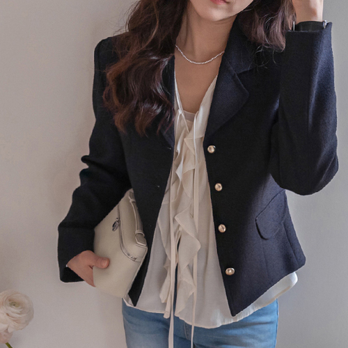 Ruhen Clean Line Classic Spring Tweed Jacket [size:F(55~66)]