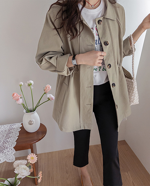 [Waist String] Vivre Cape Trench Field Jacket [size:F(55~66.5)]