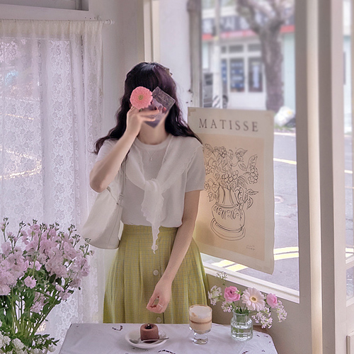 Cleanvia Lovely Soft Spandex Knit & Shawl Set [size: F (55~66)]