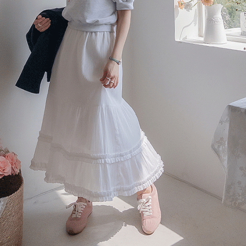 [New Arrival Special 7,000 Won Discount] <FONT color=#5a3954>MADE LIN</font> Freel Cancan Rong Skirt [Size: F (55~66.5)]