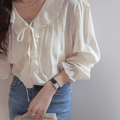 Delicate Antico Line Strap Ruffle Blouse [size:F(55~66.5)]