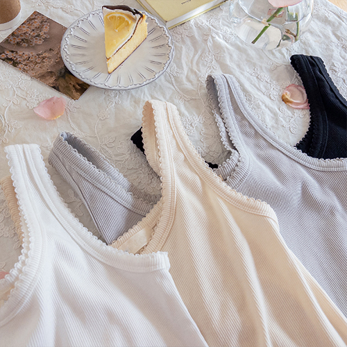 Melfen Subtle Lace Slim Ribbed Sleeveless [size:F(55~66)]