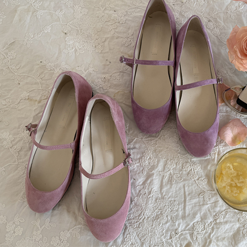 Royal Lavender Sheepskin Mary Jane Shoes