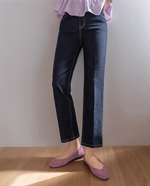 [Non-Fade/No Color Transfer Concerns] Move Leg-Lengthening Straight Fit Denim Pants [Size: S, M, L]