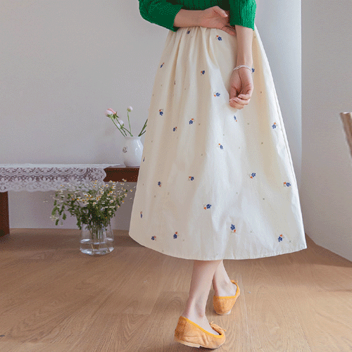 Rosetti Flora Embroidery Full Aline Skirt [size:F(55~66.5)]