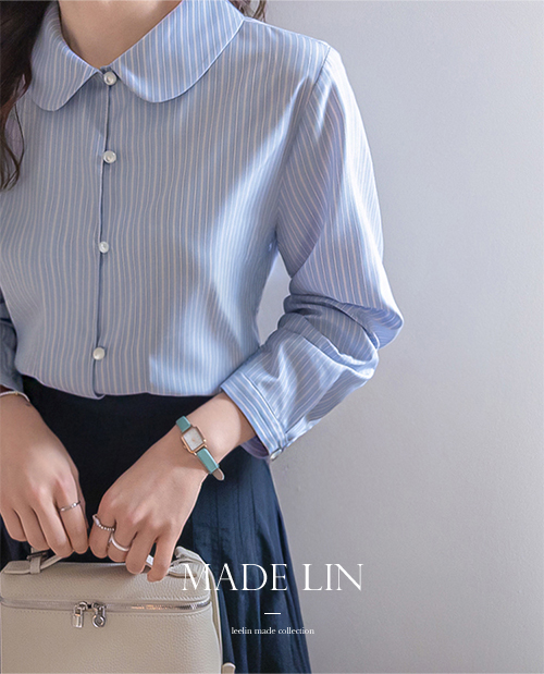 [New Arrival Special 4,000 Won Discount] MADE LIN Piri Round Kara Stripe Blouse [size:F(55~66)]