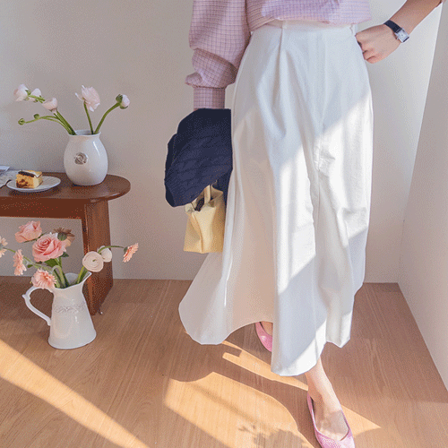 Baydel Waist Tuck Detail Aline Silhouette Long Skirt [size:S,M]