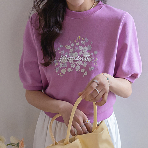 Euronz Janjan Flower Lettering Man to man [size:F(55~66)]