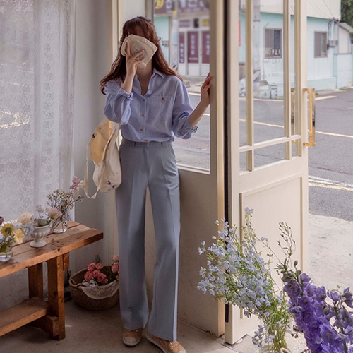 [Best Deal 8,000 KRW Discount][Versatile Styling/Flat Body Coverage] <FONT color=#5a3954>MADE PREMIUM</font> Neuro-Roaming Wrinkle-Free! Flowy Straight Fit Slacks Pants[size:S,M,L(Long/Short)]