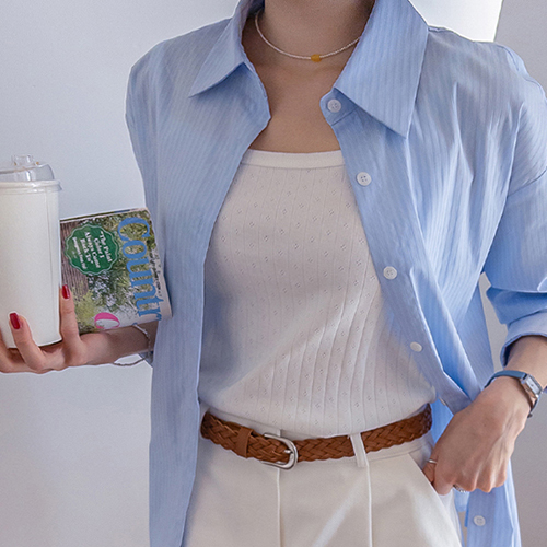 Chuchu Fine Punching Vertical Ribbed Sleeveless [size:F(55~66)]