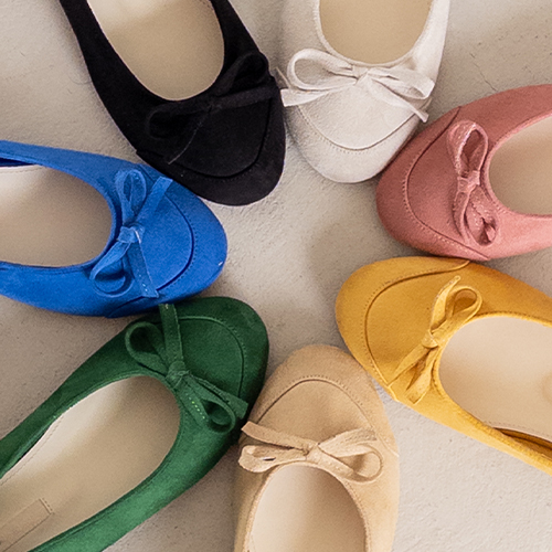 Vivid Sweet Rounded Toe Flat Shoes <FONT color=#d8a4a4>[Fitting Sale]</font>