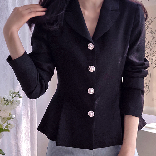 Slim Jacket with a beautiful, clean thin tweed line and no worries about wrinkles [size:S,M,L]