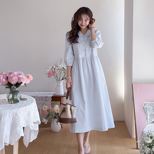 [New Arrival Special 10,000 KRW Discount] <FONT color=#5a3954>MADE LIN</font> Laylang Lace Collar Back Strap One Piece [size:F(55~66)]