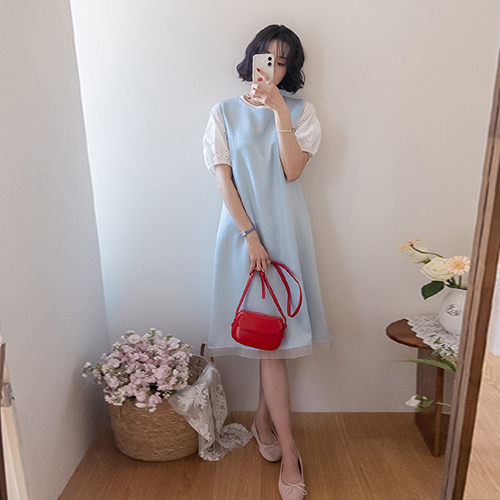 Hertin Fresh Tweed Line Silhouette One Piece [size:F(55~66)]