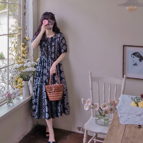 Anrobis Floral Print Sumos Banding Lovely One Piece [size:F(55~66)]