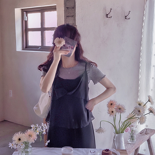 [New Arrival Special 8,000 KRW Discount] <FONT color=#5a3954>MADE LIN</font> Bolie Twisted Bowknot Adjustable Strap Bustier [size:F(55~66)]