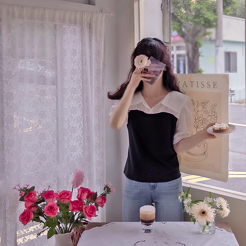 Werner Kara Sticky Spandex Color Block Sophistication Blouse [size:F(55~66)]