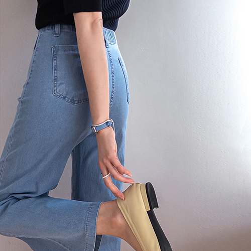 [Wear it all the way through summer-] Hayden Thin and Lightweight Crop Semi-Wide Denim Pants [size:S,M,L]