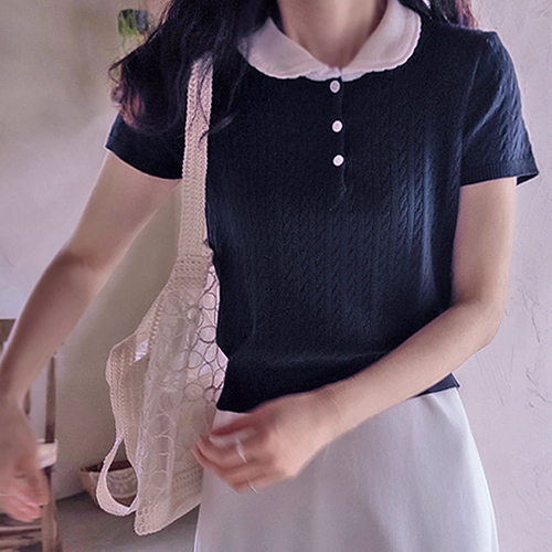 Road Cable Love Wavy Collar Smooth Span Knit [size:F(55~66)]