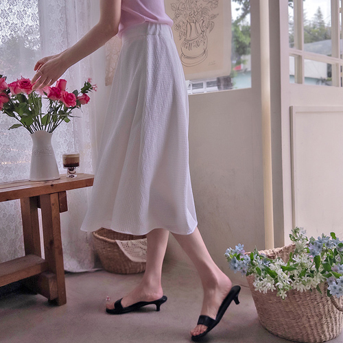 [Pre-try 15% Off]] <FONT color=#5a3954>MADE LIN</font> Cooling Breezy Wrinkle-Free Perfect Line Skirt [size:F(55~66)]