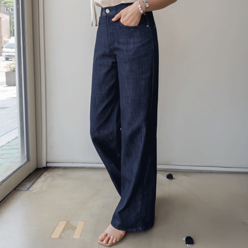 [LABEL] Clyden Hooded Raw Denim Wide Pants [size:S,M,L]