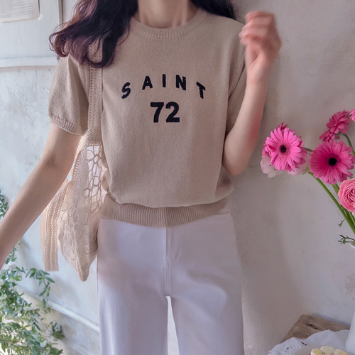Number Lettering Embroidery Cool Summer Yarn Knit [size:F(55~66)]
