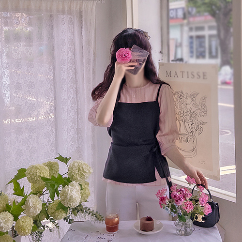 Brink Bustier Set Stripe Pattern Blouse[size:F(55~66)]