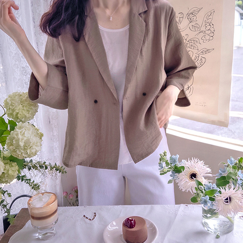 [Pre-try 15% Off] <FONT color=#5a3954>MADE LIN</font> Shureus Summer Sheer Flexible Windbreak 3/4 Jacket [size:F(55~66)]