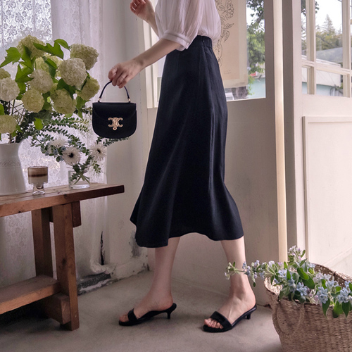[Pre-try 15% Off] <FONT color=#5a3954>MADE LIN</font> Subtle Wrinkle Summer Flowy Delicate Fit Elegant Wrap Skirt [size: F(55~66), L(77)]