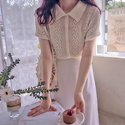 Summer Sweet Punching En Collar Sophistication Knit [size:F(55~66)]