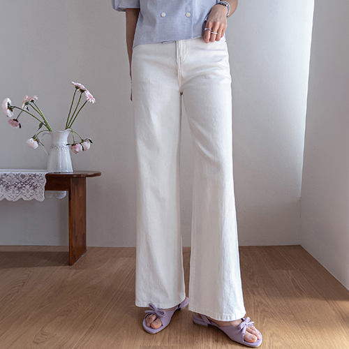 Renb Sturdy Cotton Clean Fit Semi-Wide Pants [size:S,M,L]
