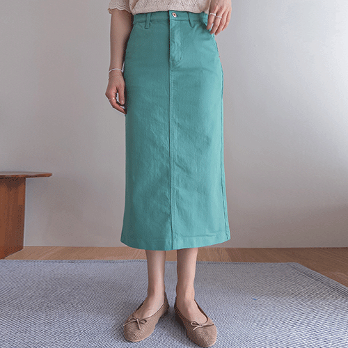 [Summer Version] Frento H-line Back Slit Cotton Rong Skirt [size:S,M,L,XL]