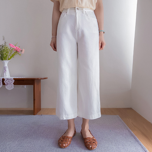 [Shaking~] Heymune Neat Cool Ice 8/8 Length Wide Pants [size:S,M,L]