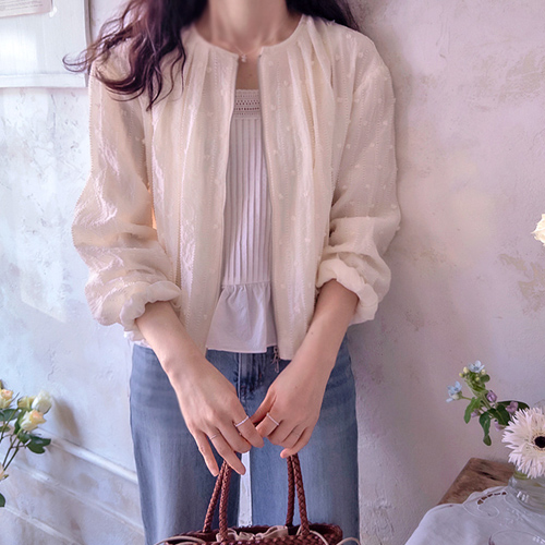 [New Arrival Special 15% Off] <FONT color=#5a3954>MADE LIN</font> Allitzbean Summer/Spring Snowflake Lace Delicate Fit Zip-Up Jumper [size:F(55~66)]