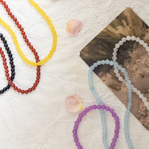 Natural fruit juice popping candy bead necklace