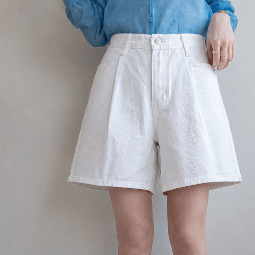 [Long-legged Fit] Cellian One-Pin Tuck Asymmetrical A-line Cap Pants [size:S,M,L]