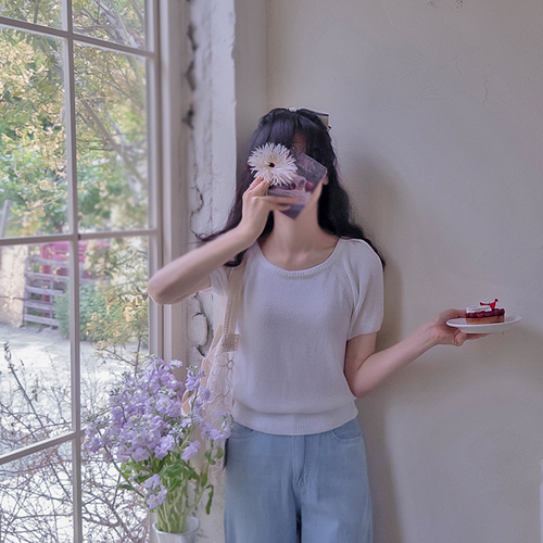 Shudiel Simple Point Summer Yarn Delicate Fit Cool Knit [size:F(55~66)] 