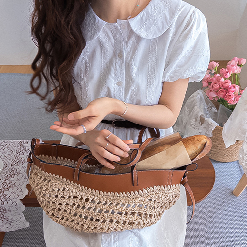Lorian Subtle Embroidery Delicate Mood Round Collar One Piece [size:F(55~66)]