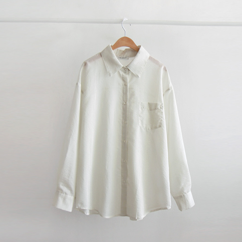 Pocket Stripe Summer & Spring Daily Blouse [size:F(55~66)]