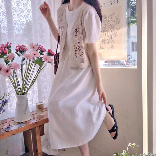 Shuzek Summer Cool Flowy Fit Waist Tie One Piece [size:F(55~66)]