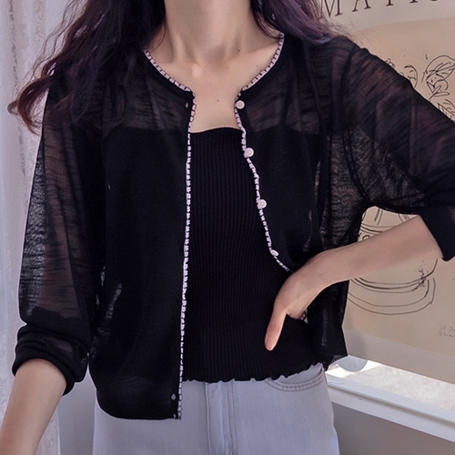 Ann Ripple Lovely Wavy Knit Spandex Sleeveless Top [size:F(55~66)]
