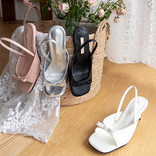 Petrichor bowknot sling backs sandals