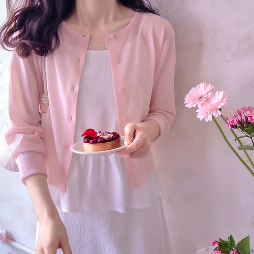 [New Arrival Special 15% Off] <FONT color=#5a3954>MADE LIN</font> N Heart Button Lettering Embroidery Cool Summer Sheer Linen Cardigan [size:F(55~66)]