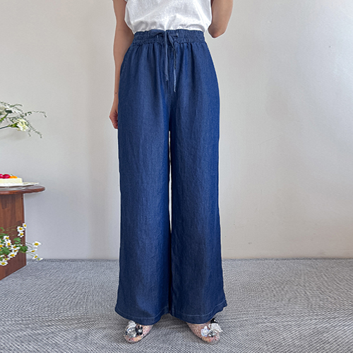 [Lightweight/Summer Daily] Ice Hairband Wide Denim Pants [size:F(55~66)]