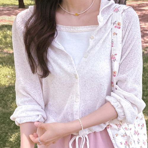 Kerin Punching Linen Summer Knit Cardigan [size:F(55~66)]