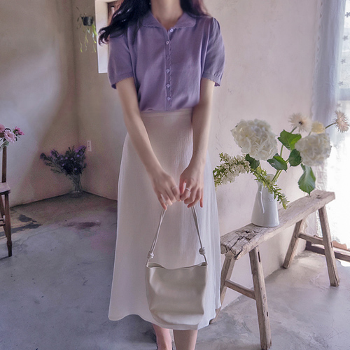 Phoenicia Lovely Wavy Collar Smooth Spandex Knit [size:F(55~66)]