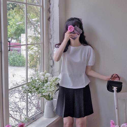 New Pendant Summer Pintuck Stretchy Edge Line Tee [size:F(55~66)]
