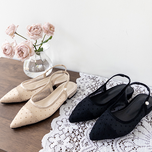 Pelucid pearl Sling backs Sandals