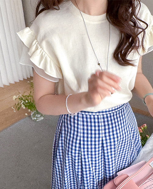 [Layered Look/Lovely Look] Celine Freel Chiffon Delicate Mood Short-sleeve T-shirt [size:F(55~66)]